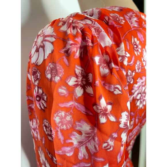 J. Crew Featherweight satin midi Dress size 6 Poppy fields  Glam Floral Formal - Picture 11 of 13